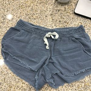 washed navy blue rip curl beach shorts